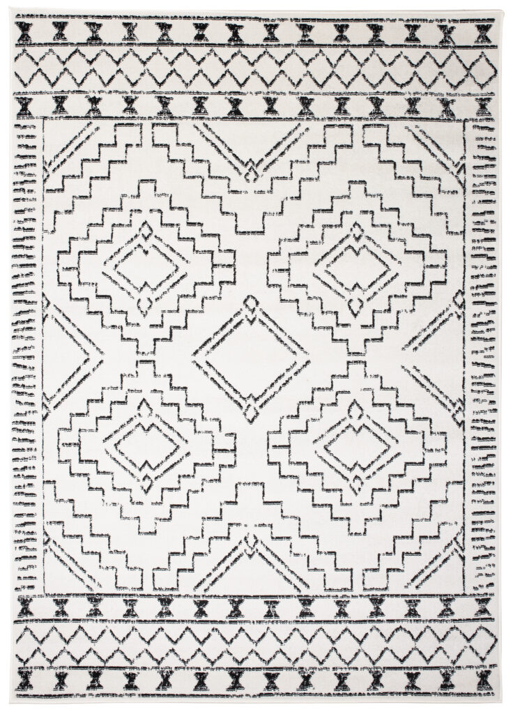 Alfombra Juno Crema Negro Geométrico