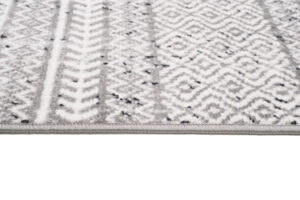 Teppich Juno Kurzflor Ethno Design Grau Creme Schwarz