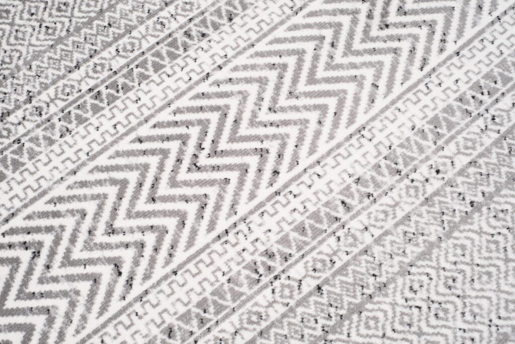 Teppich Juno Kurzflor Ethno Design Grau Creme Schwarz