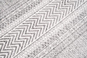 Teppich Juno Kurzflor Ethno Design Grau Creme Schwarz