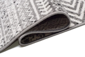 Teppich Juno Kurzflor Ethno Design Grau Creme Schwarz