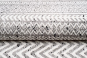 Teppich Juno Kurzflor Ethno Design Grau Creme Schwarz