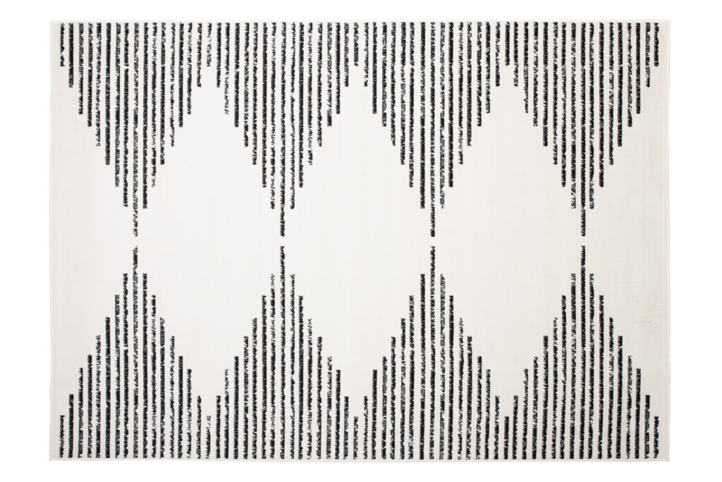 Alfombra Juno Crema Negro Líneas Rombos