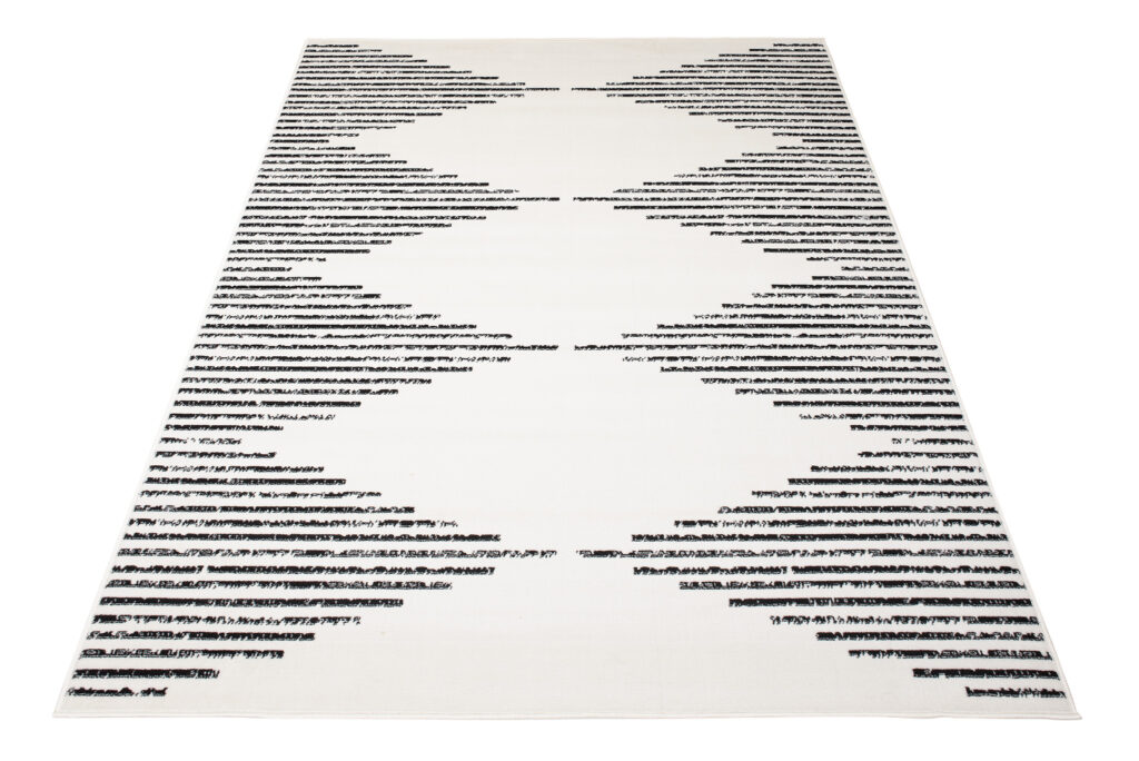 Alfombra Juno Crema Negro Líneas Rombos