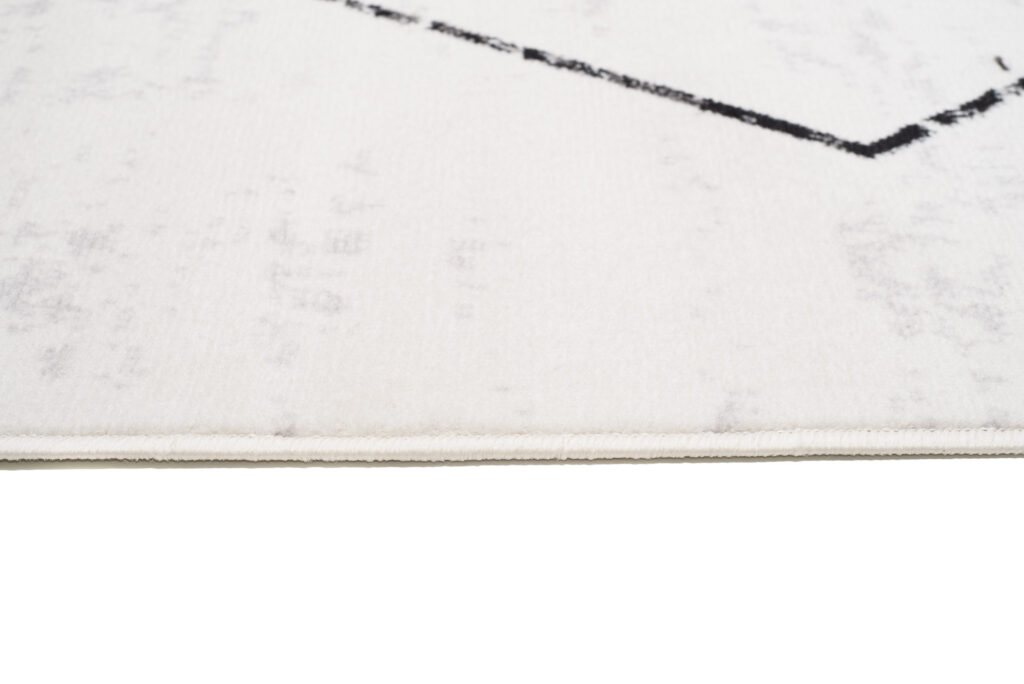 Alfombra Juno Crema Negro Geométrico Rombos