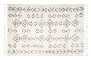 Alfombra Boho con Borlas Crema Geométrico Shaggy