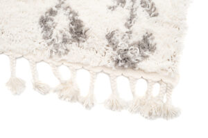 Alfombra Boho con Borlas Crema Geométrico Shaggy