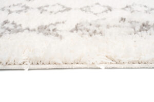 Alfombra Boho con Borlas Crema Geométrico Shaggy