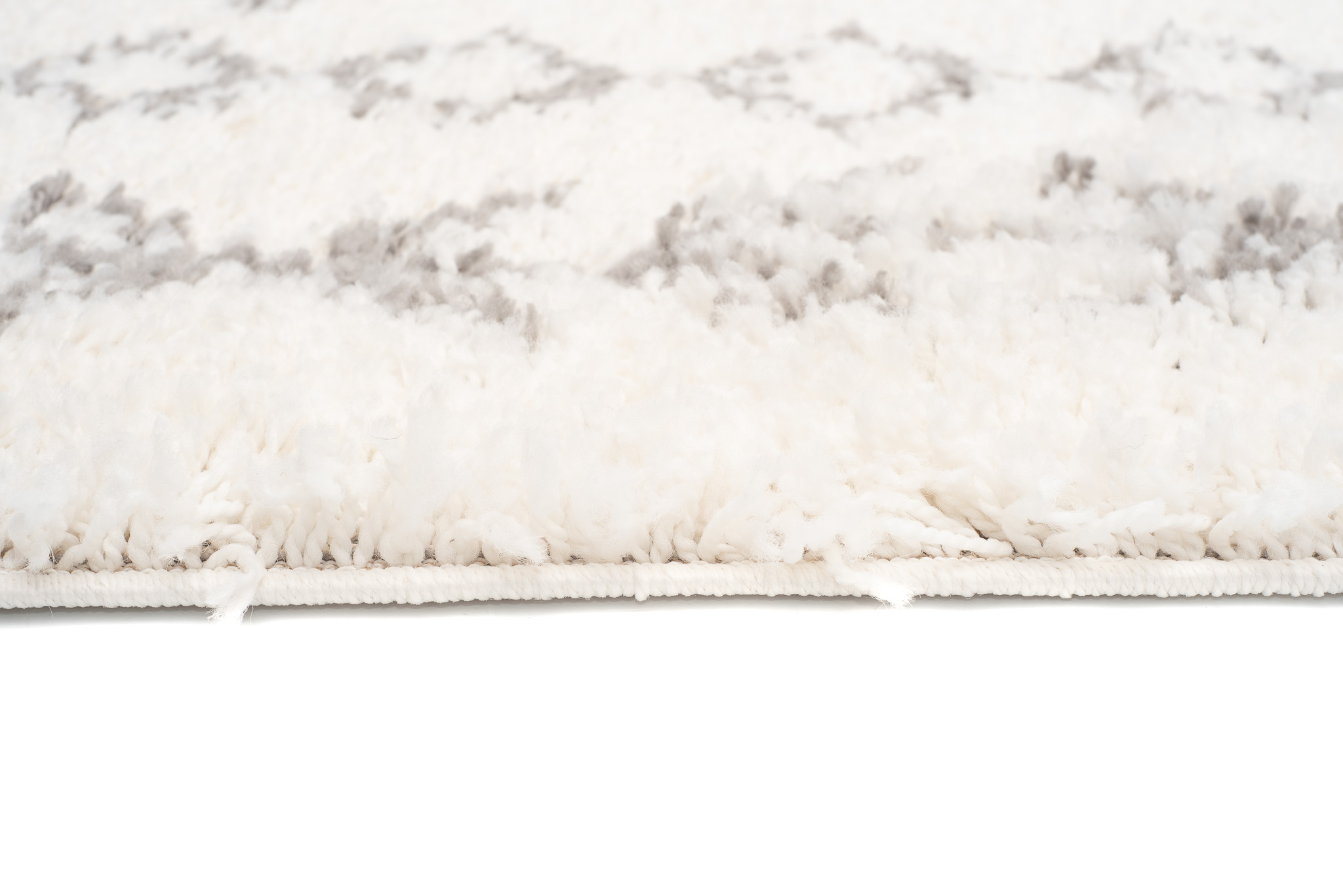 Alfombra Boho con Borlas Crema Geométrico Shaggy