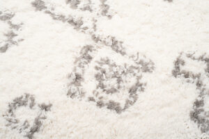 Alfombra Boho con Borlas Crema Geométrico Shaggy