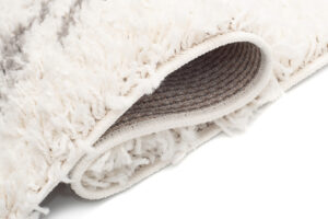 Alfombra Boho con Borlas Crema Geométrico Shaggy