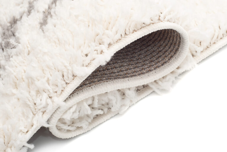 Alfombra Boho con Borlas Crema Geométrico Shaggy