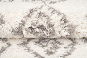 Alfombra Boho con Borlas Crema Geométrico Shaggy