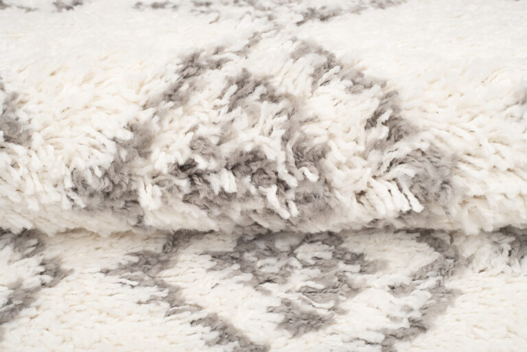 Alfombra Boho con Borlas Crema Geométrico Shaggy