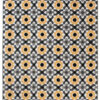 Alfombra Maya Gris Amarillo Floral Mosaico
