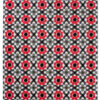 Alfombra Maya Gris Rojo Floral Mosaico