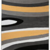Alfombra Maya Gris Amarillo Abstracto Ondas