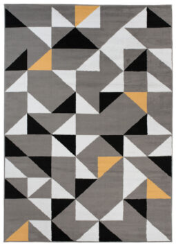 Alfombra Maya Gris Amarillo Triángulos