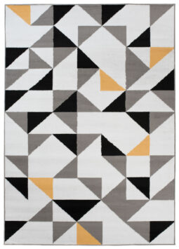 Alfombra Maya Blanco Amarillo Triángulos