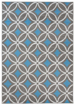 Alfombra Maya Gris Azul Geométrico Mosaico