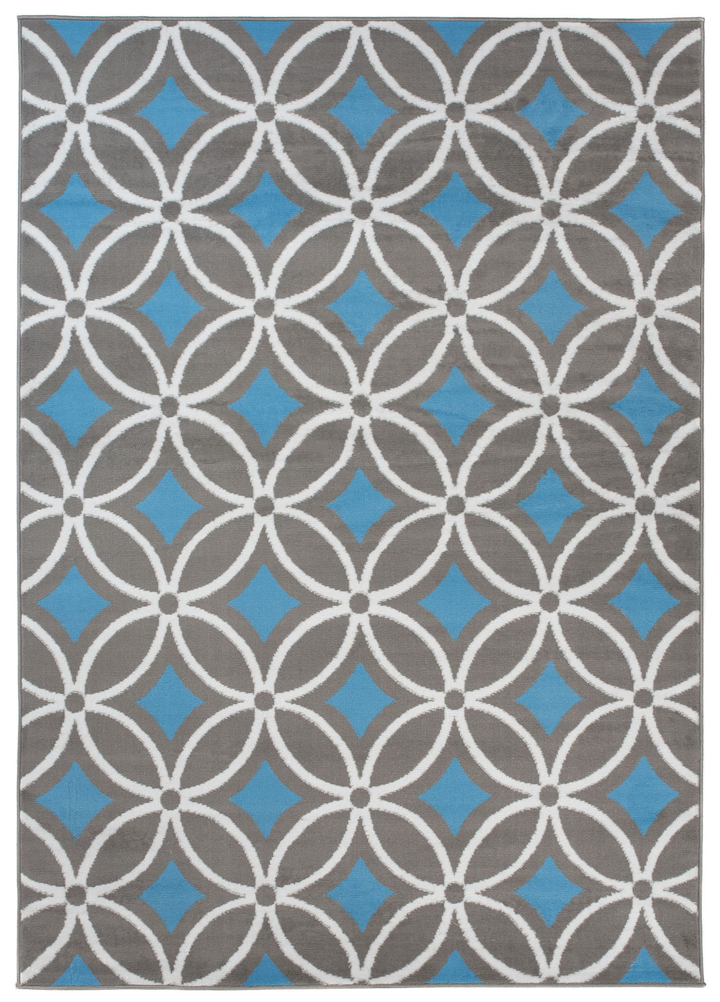 Alfombra Maya Gris Azul Geométrico Mosaico