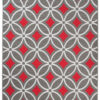 Alfombra Maya Gris Rojo Geométrico Mosaico