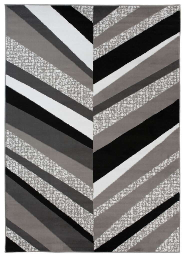 Alfombra Maya Gris Geométrico Líneas