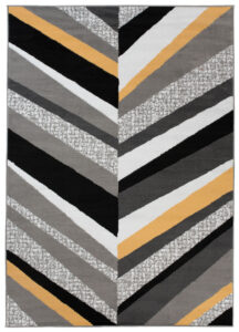 Alfombra Maya Gris Amarillo Geométrico Líneas