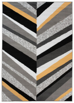 Alfombra Maya Gris Amarillo Geométrico Líneas