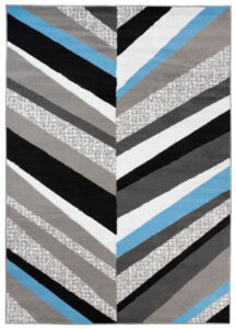 Alfombra Maya Gris Azul Geométrico Líneas