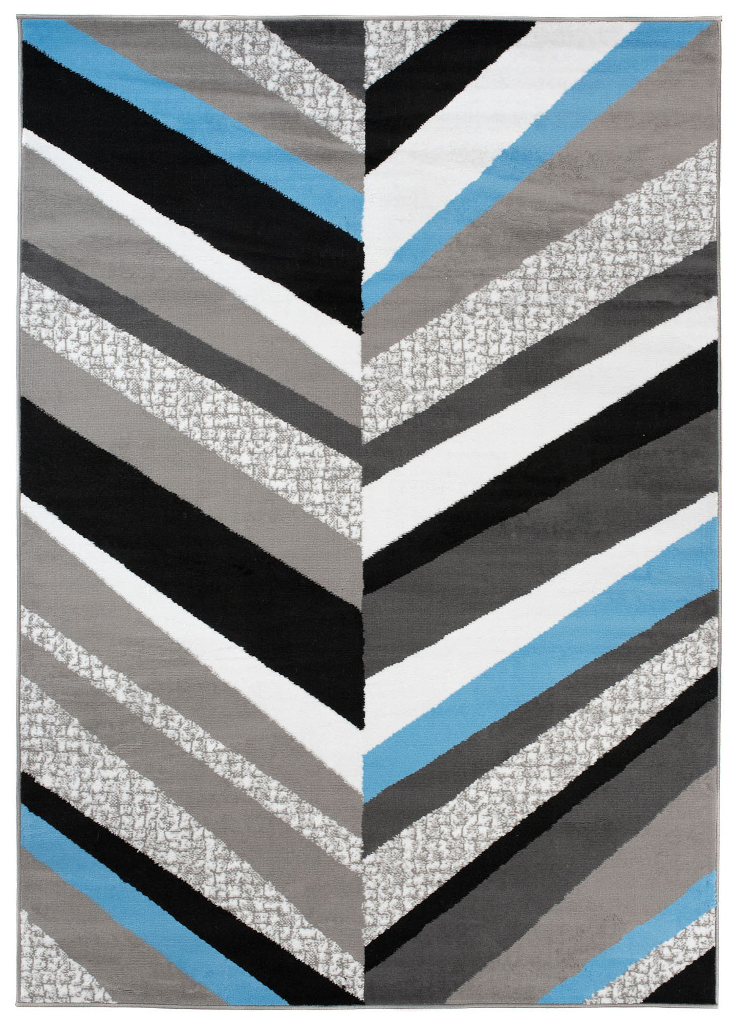 Alfombra Maya Gris Azul Geométrico Líneas