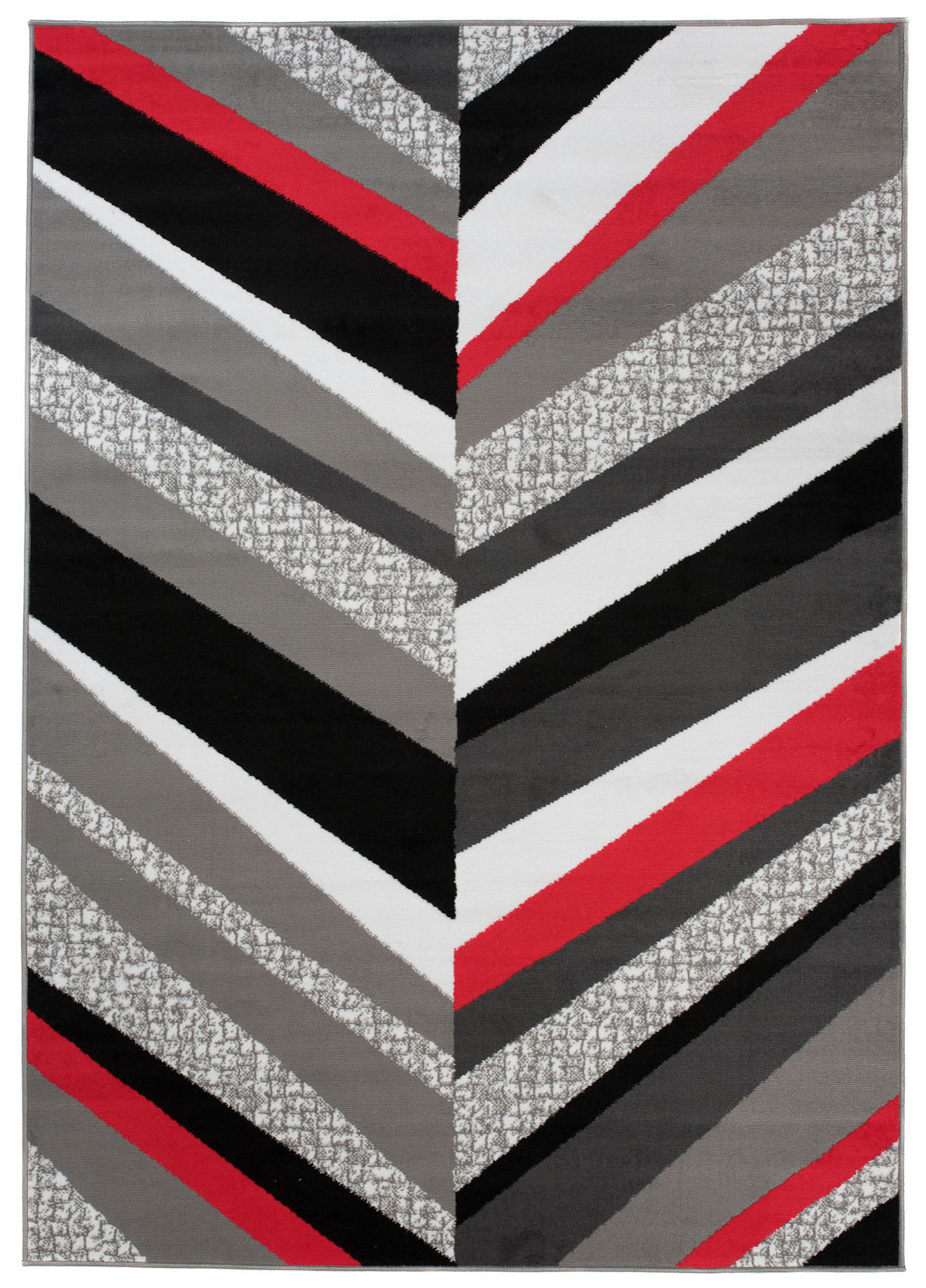 Alfombra Maya Gris Rojo Geométrico Líneas