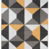 Alfombra Maya Gris Amarillo Trapecios Cuadrados