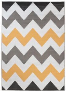 Alfombra Maya Gris Amarillo Geométrico Zigzag