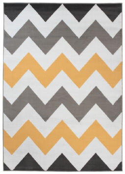 Alfombra Maya Gris Amarillo Geométrico Zigzag