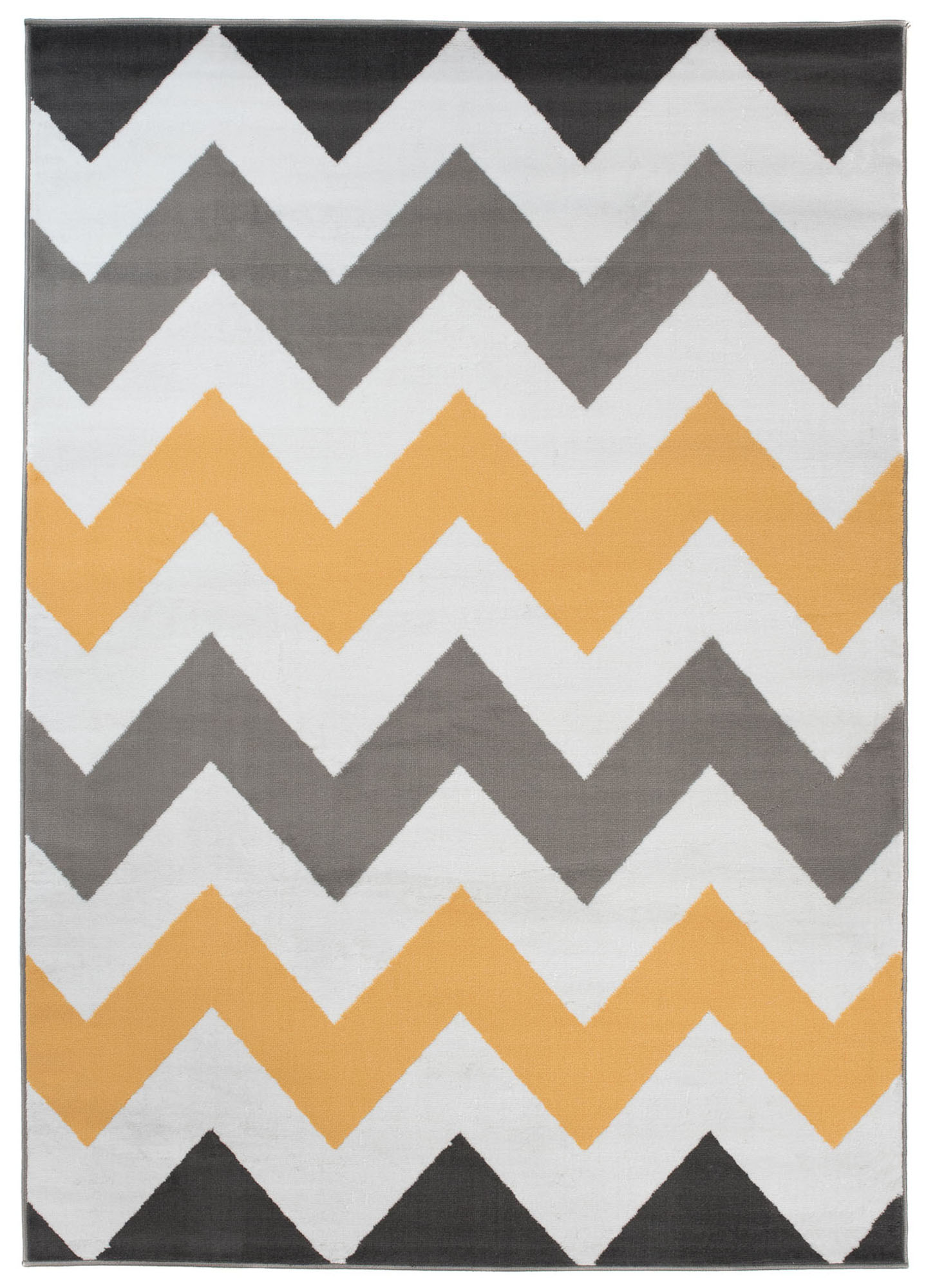 Alfombra Maya Gris Amarillo Geométrico Zigzag