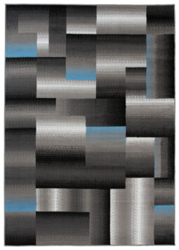 Alfombra Maya Gris Azul Rectángulos