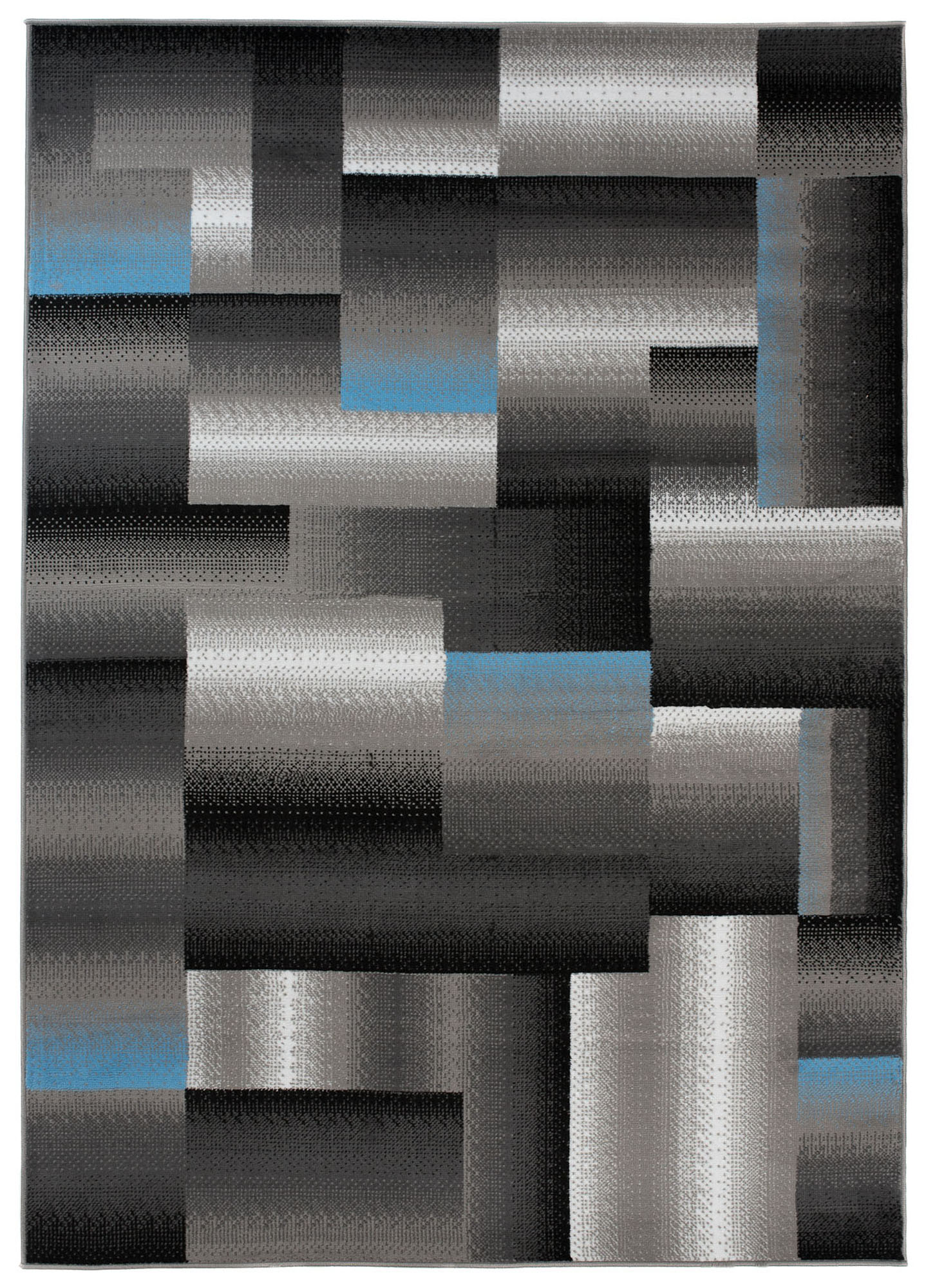 Alfombra Maya Gris Azul Rectángulos