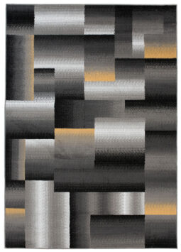 Alfombra Maya Gris Amarillo Rectángulos