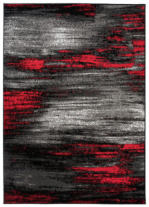 Alfombra Maya Gris Rojo Abstracto