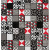Alfombra Maya Gris Rojo Cuadrados Mosaico