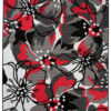 Alfombra Maya Gris Rojo Flores