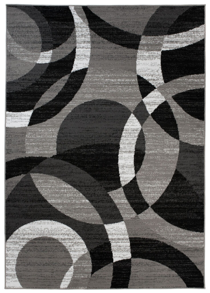 Alfombra Maya Gris Negro Geométrico