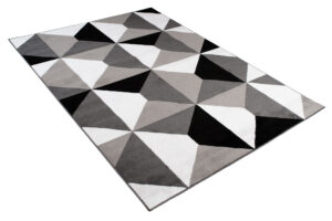 Alfombra Maya Gris Blanco Trapecios Cuadrados