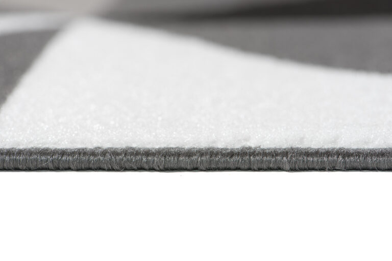 Alfombra Maya Gris Blanco Trapecios Cuadrados