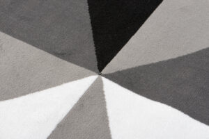 Alfombra Maya Gris Blanco Trapecios Cuadrados