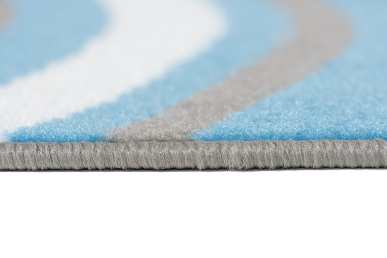 Alfombra Maya Gris Azul Geométrico Círculos