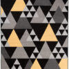 Alfombra Maya Gris Amarillo Geométrico Triángulos