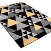 Alfombra Maya Gris Amarillo Geométrico Triángulos