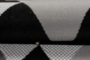 Alfombra Maya Gris Amarillo Geométrico Triángulos